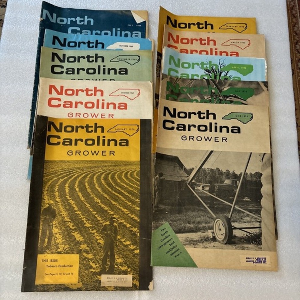 Ten North Carolina Grower Magazines RARE 1969 And 1970